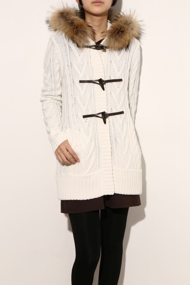 ファー付カーディガン