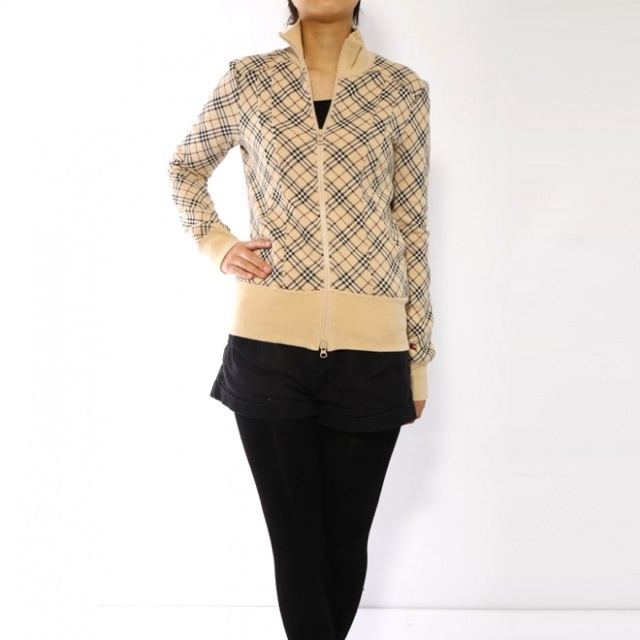 チェック柄スウェットジャケット
