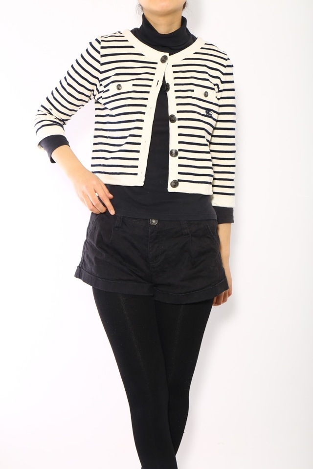 ボーダー柄カーディガン