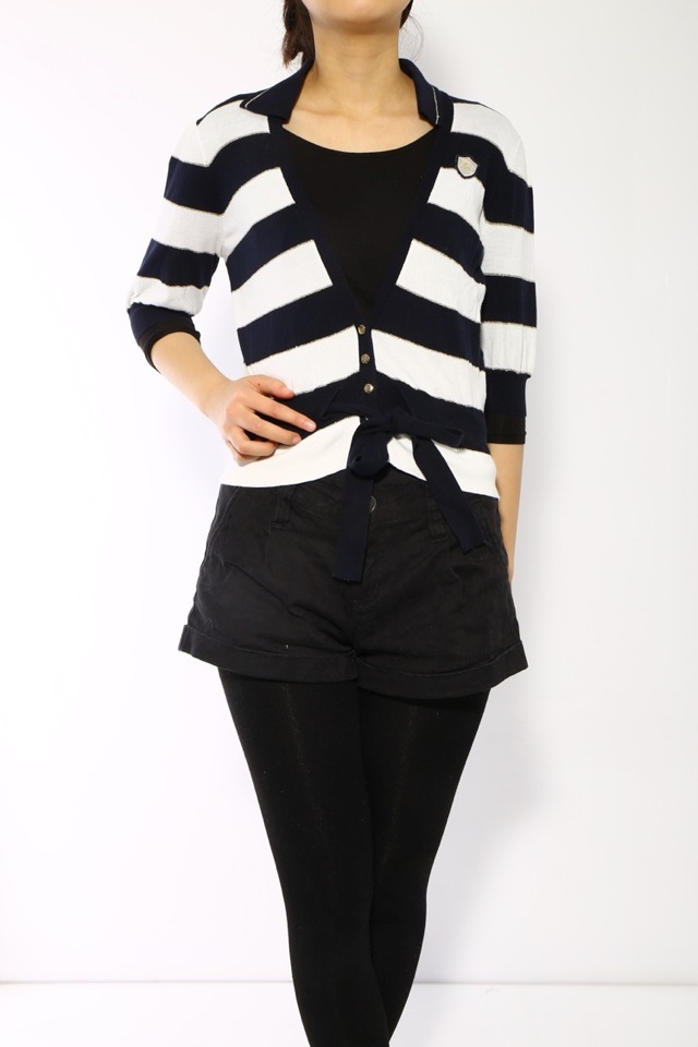 ボーダーカーディガン