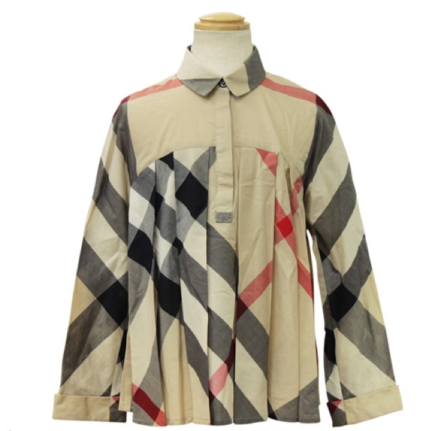 チェック柄長袖チュニック