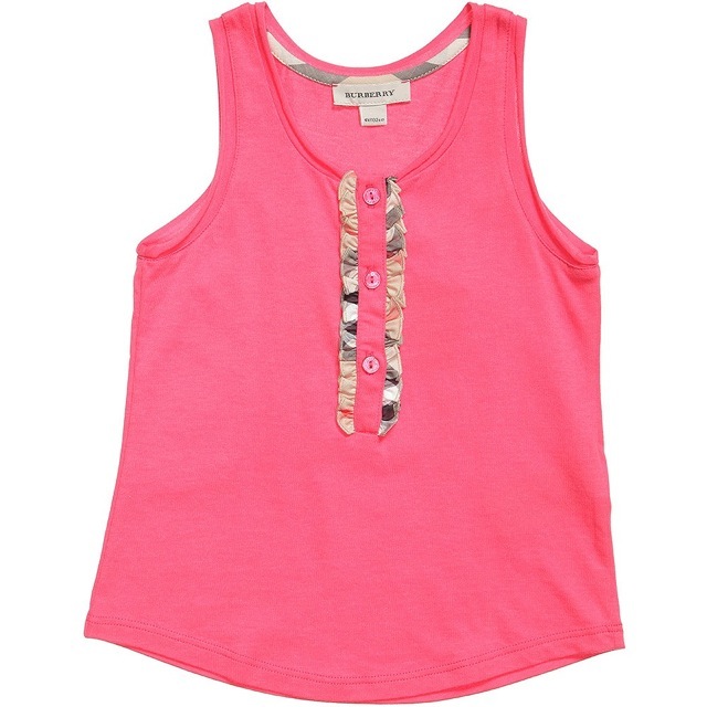 フリル付きピンクキャミソール