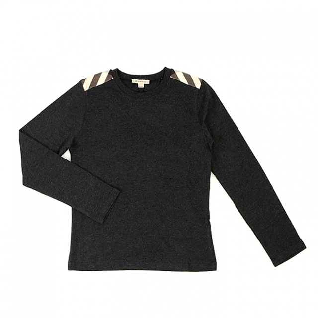 肩チェック柄カットソー