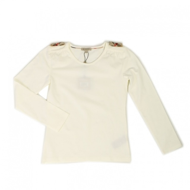 肩リボン付きホワイトカットソー